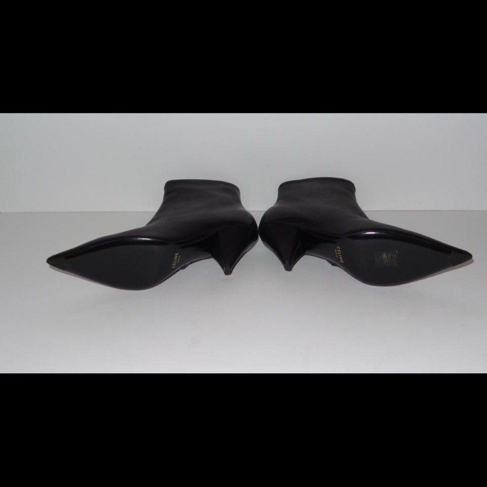 CELINE BLACK SOFT LAMBSKIN LEATHER ANKLE BOOTS 70 - Picture 4 of 8